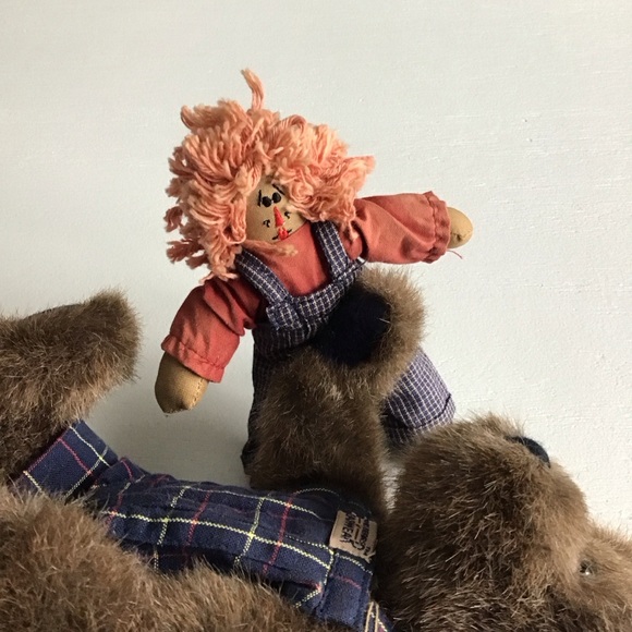 Adorable Boyds Bears Simon Beanster And Andy - Brown Plush Teddy with His Doll - Picture 4 of 13